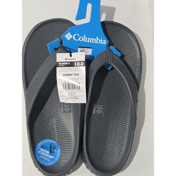 Columbia Women's Ramble Gray Slip-On‎ Flip Flops Cushion Sandals Size 10 New - Picture 10 of 10